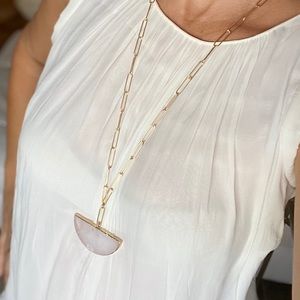 14k gold plated paperclip long chain